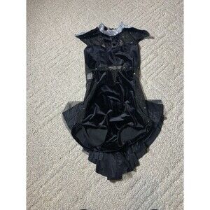 Art Stone Dance Adult SM One Piece Black with Fringe Jazz Costume